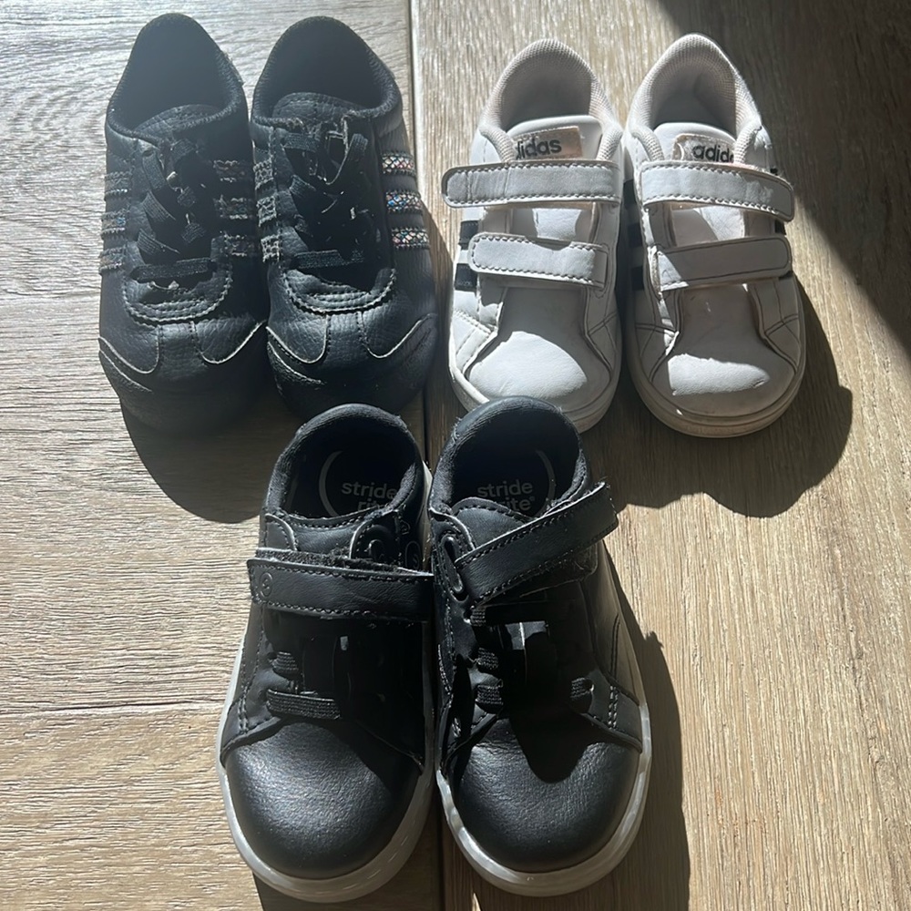Adidas and stride rite bundle of sneakers